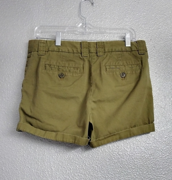 J. Crew Olive Chino Shorts Size 6 - Picture 2 of 4